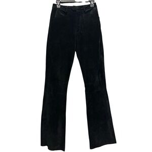 Wilsons Leather Black Leather Flared Pants Women's Size 26 High Rise Bootcut